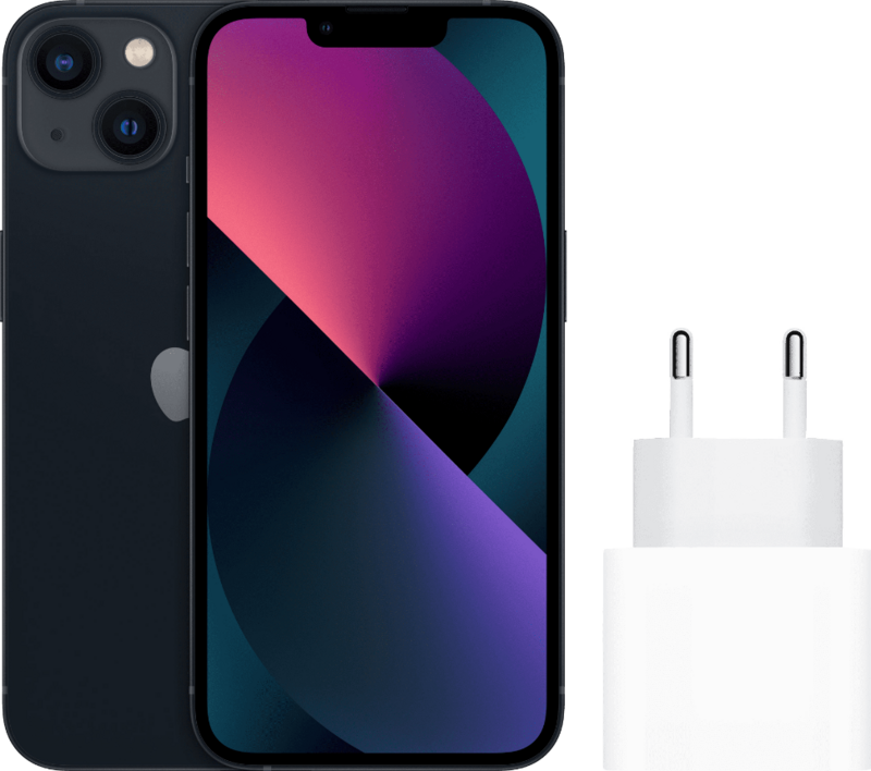 Apple iPhone 13 256GB Zwart + Apple Usb C Oplader 20W - Jouwtelefoon.nl