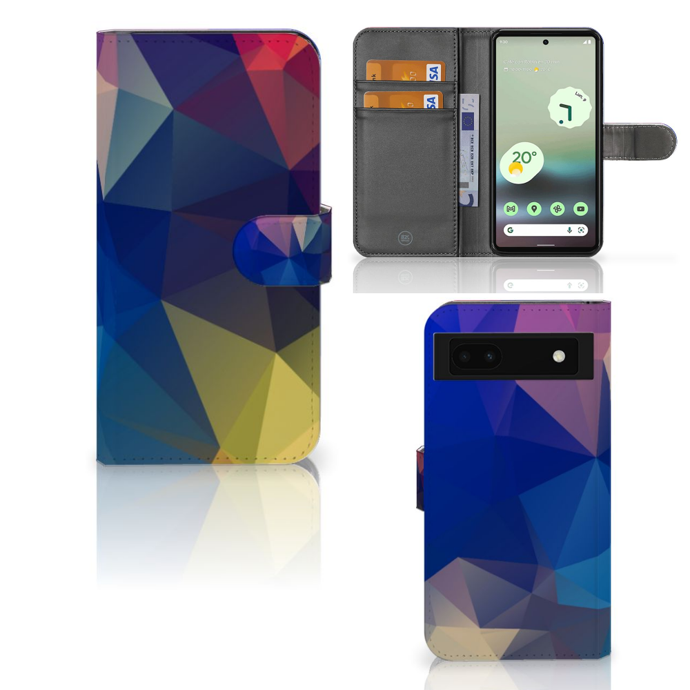 Google Pixel 6A Book Case Polygon Dark Google Pixel 6A Book Case Polygon Dark - Jouwtelefoon.nl