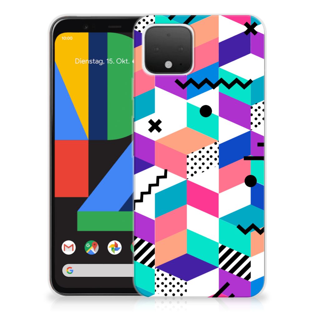 Google Pixel 4 TPU Hoesje Blokken Kleurrijk Google Pixel 4 TPU Hoesje Blokken Kleurrijk - Jouwtelefoon.nl