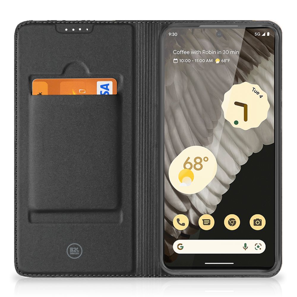 Google Pixel 7 Pro Stand Case Zwart Roze Vormen - Jouwtelefoon.nl